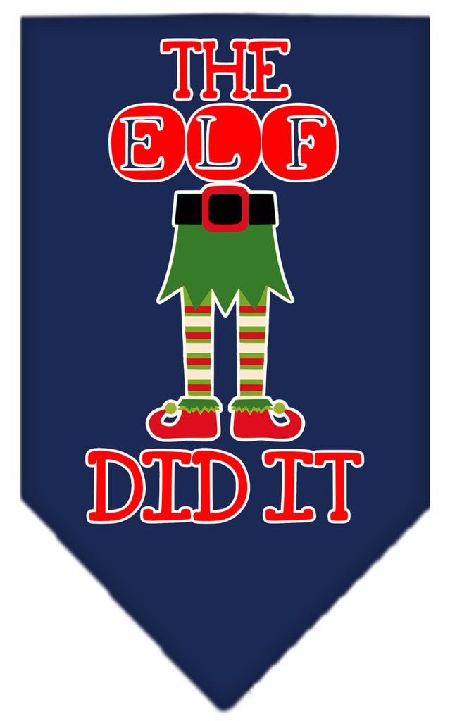 The Elf Did It Screen Print Bandana Navy Blue Large