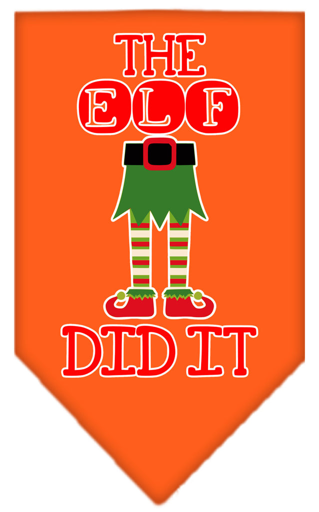 The Elf Did It Screen Print Bandana Orange Large