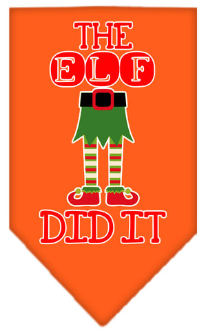 The Elf Did It Screen Print Bandana Orange Large