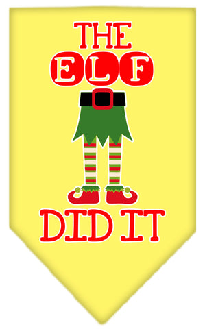 The Elf Did It Screen Print Bandana Yellow Large