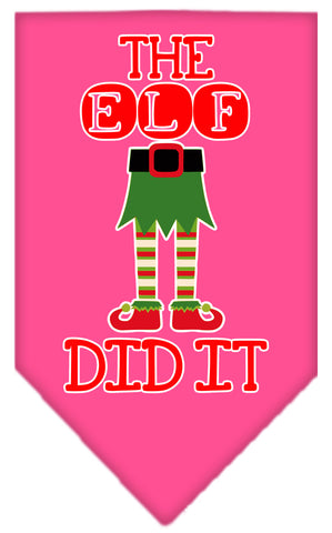 The Elf Did It Screen Print Bandana Bright Pink Small