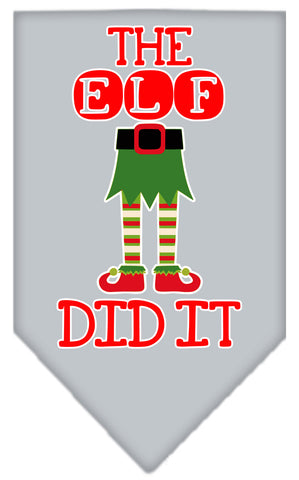 The Elf Did It Screen Print Bandana Grey Small