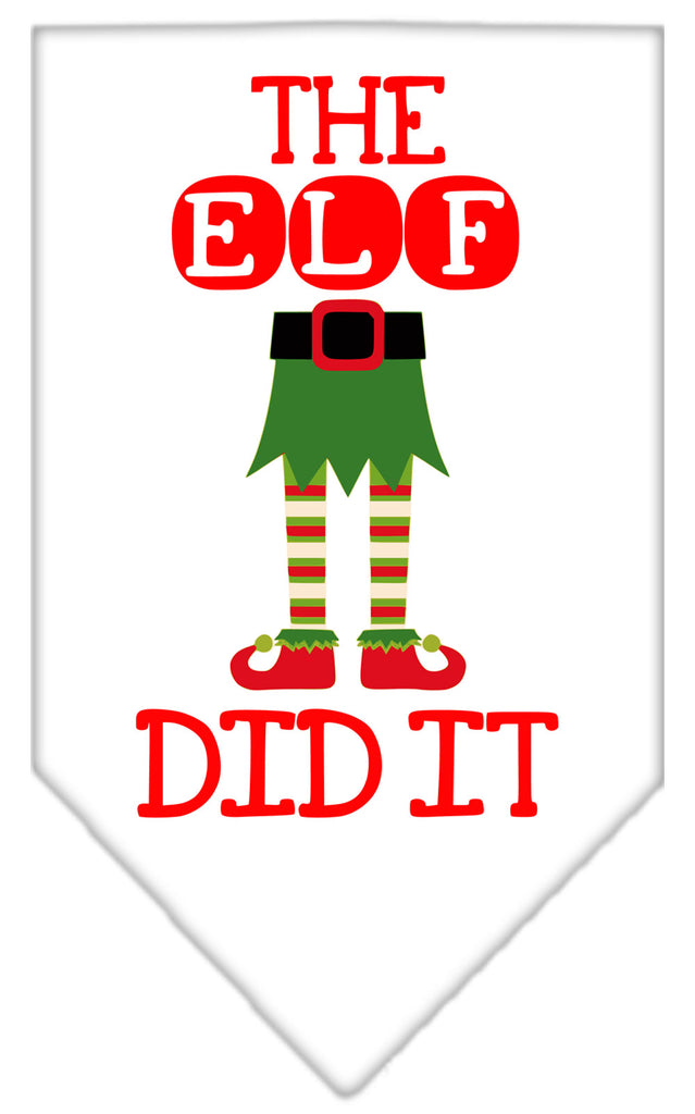 The Elf Did It Screen Print Bandana White Small