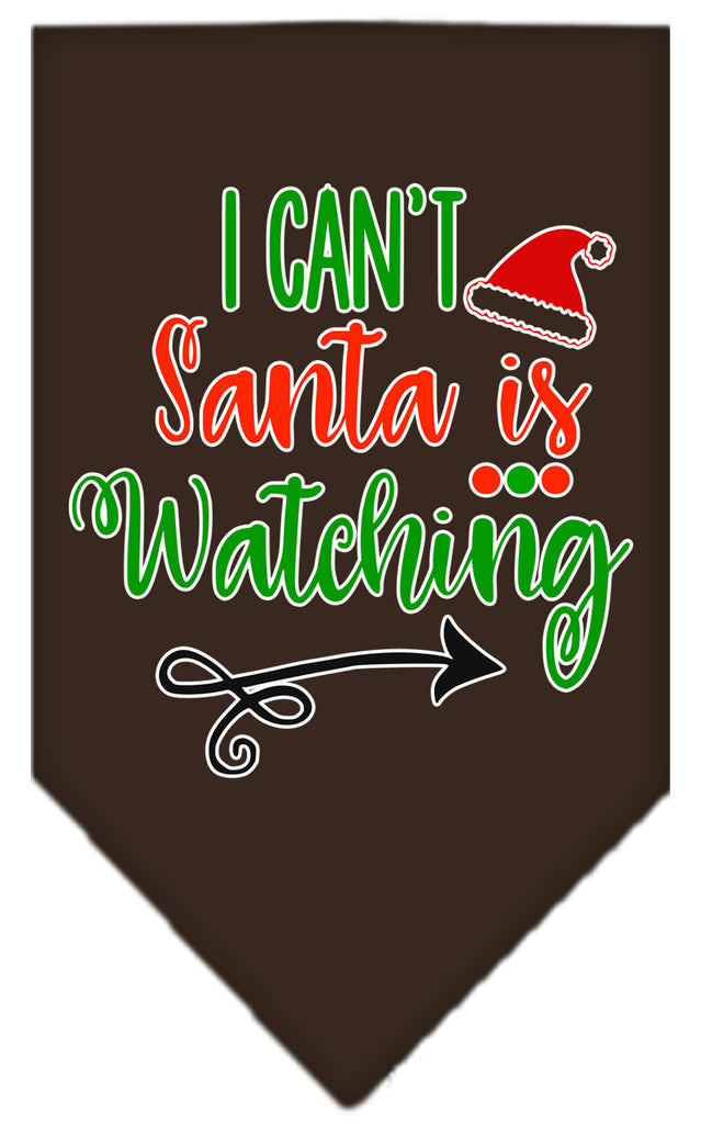 I Can't, Santa Is Watching Screen Print Bandana Cocoa Large