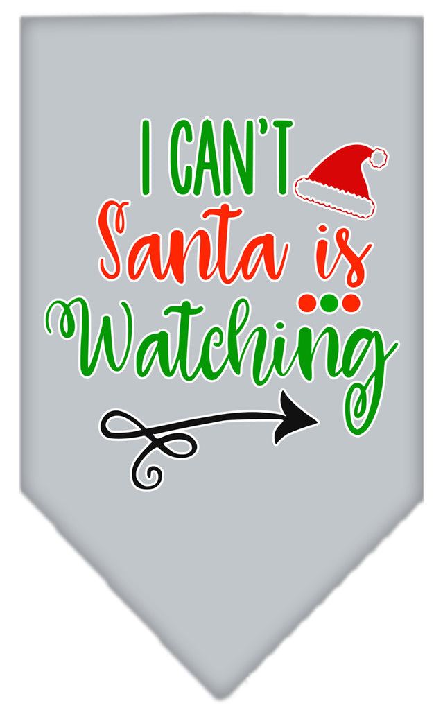 I Can't, Santa Is Watching Screen Print Bandana Grey Large