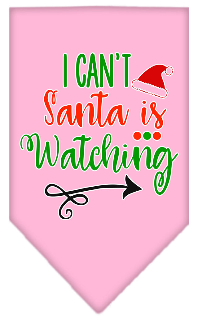 I Can't, Santa Is Watching Screen Print Bandana Light Pink Large