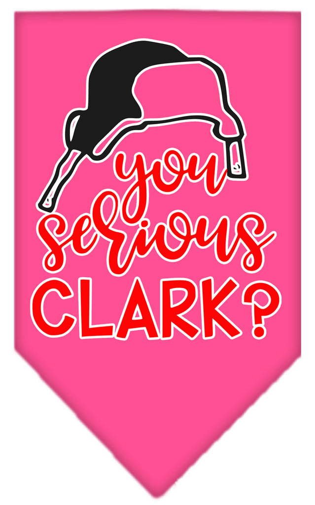 You Serious Clark? Screen Print Bandana Bright Pink Large