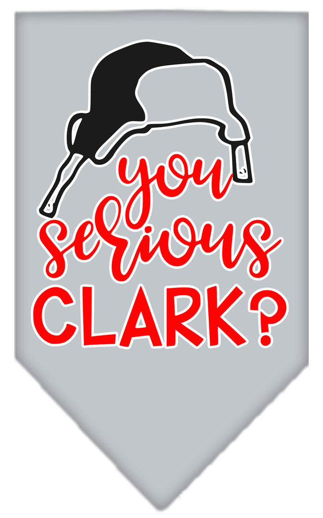 You Serious Clark? Screen Print Bandana Grey Large