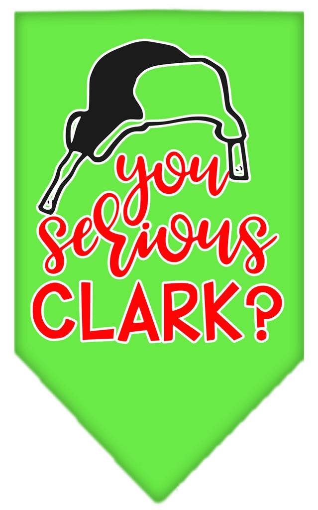 You Serious Clark? Screen Print Bandana Lime Green Large