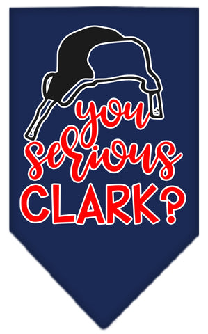 You Serious Clark? Screen Print Bandana Navy Blue Large