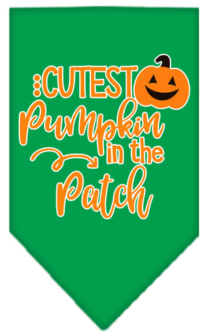 Cutest Pumpkin In The Patch Screen Print Bandana Emerald Green Large