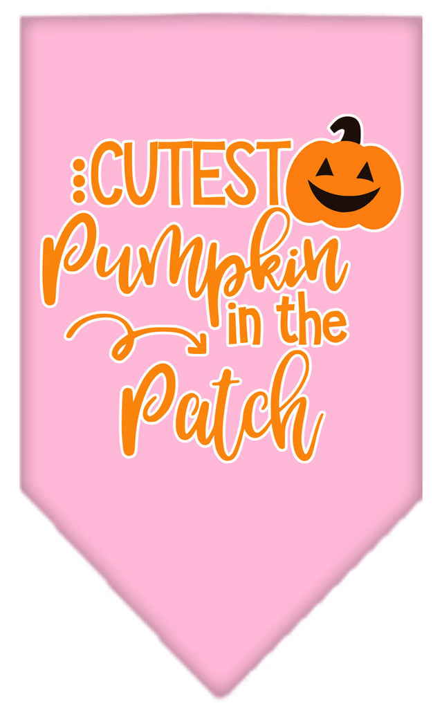 Cutest Pumpkin In The Patch Screen Print Bandana Light Pink Small