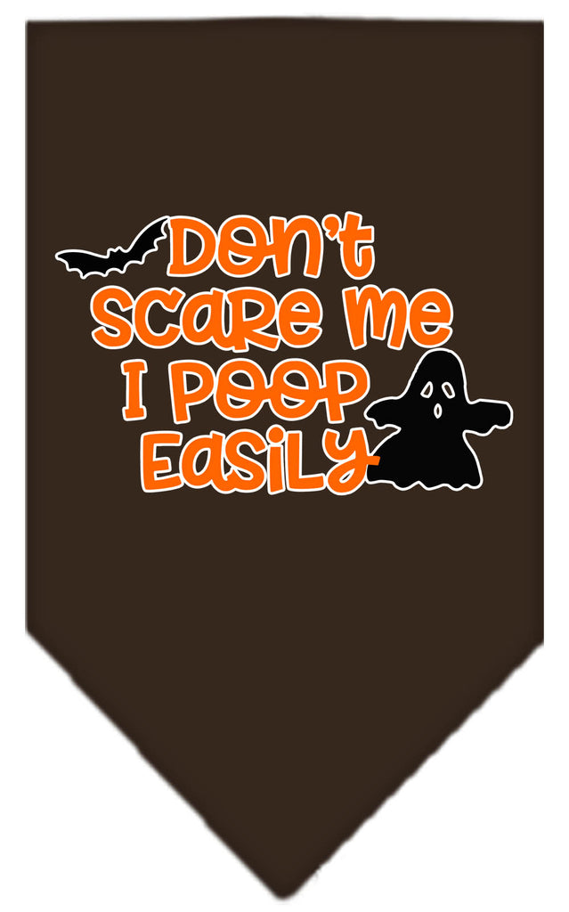 Don't Scare Me, Poops Easily Screen Print Bandana Cocoa Large