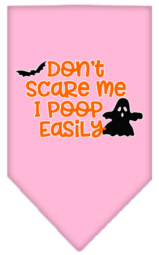 Don't Scare Me, Poops Easily Screen Print Bandana Light Pink Large