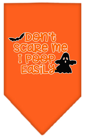 Don't Scare Me, Poops Easily Screen Print Bandana Orange Large