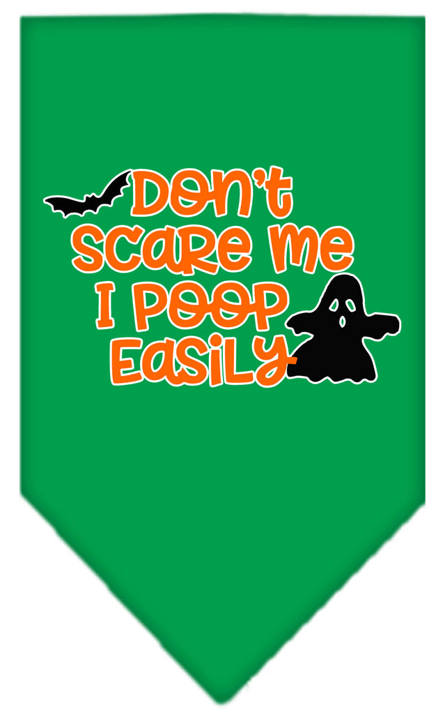 Don't Scare Me, Poops Easily Screen Print Bandana Emerald Green Small