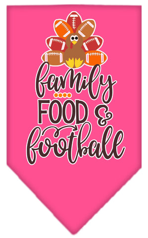 Family, Food, And Football Screen Print Bandana Bright Pink Large