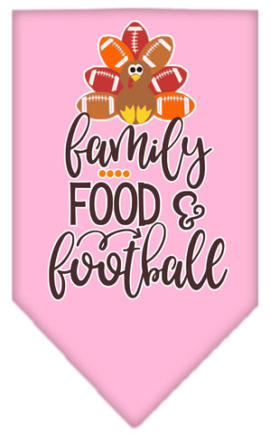 Family, Food, And Football Screen Print Bandana Light Pink Large