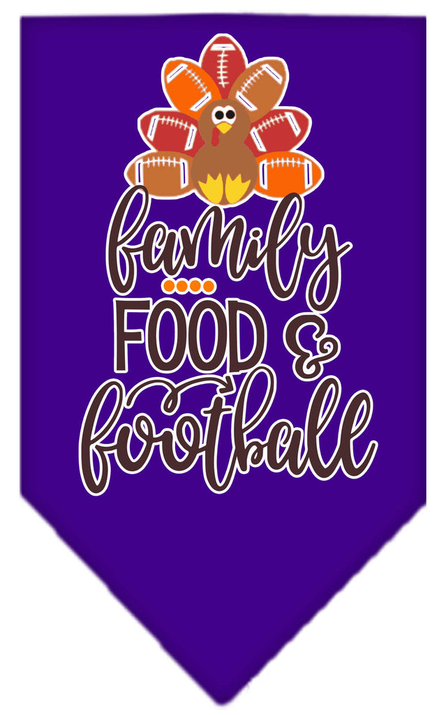 Family, Food, And Football Screen Print Bandana Purple Large