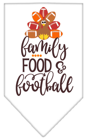 Family, Food, And Football Screen Print Bandana White Large