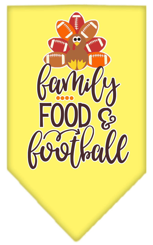 Family, Food, And Football Screen Print Bandana Yellow Large