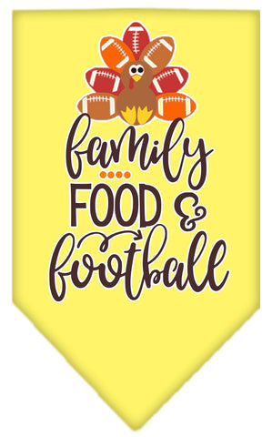 Family, Food, And Football Screen Print Bandana Yellow Large