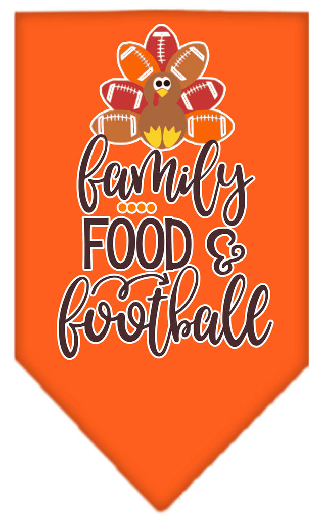 Family, Food, And Football Screen Print Bandana Orange Small