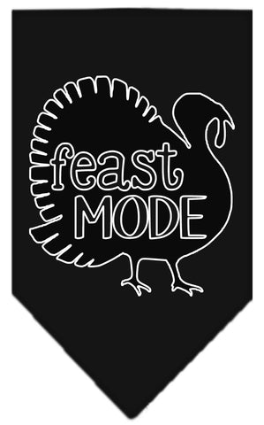 Feast Mode Screen Print Bandana Black Large