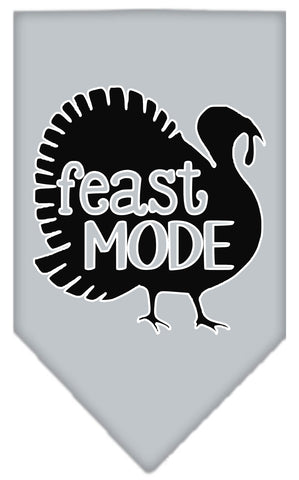 Feast Mode Screen Print Bandana Grey Large