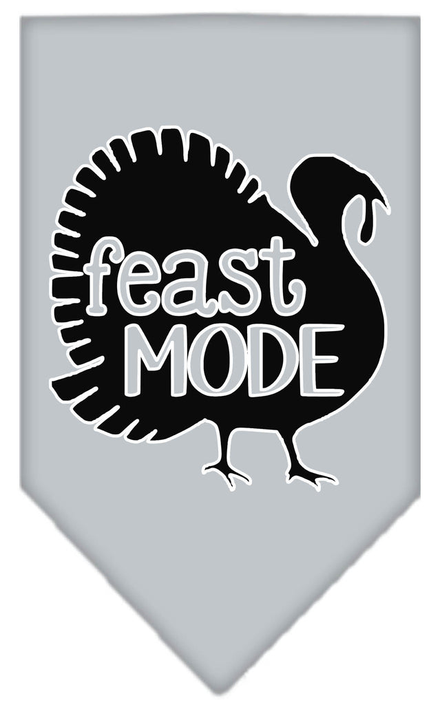 Feast Mode Screen Print Bandana Grey Small