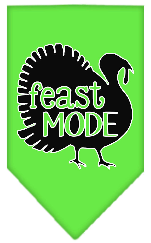 Feast Mode Screen Print Bandana Lime Green Small