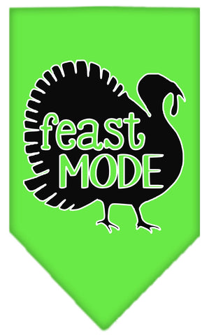 Feast Mode Screen Print Bandana Lime Green Small