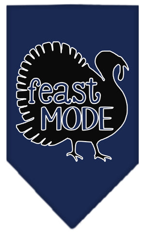 Feast Mode Screen Print Bandana Navy Blue Small