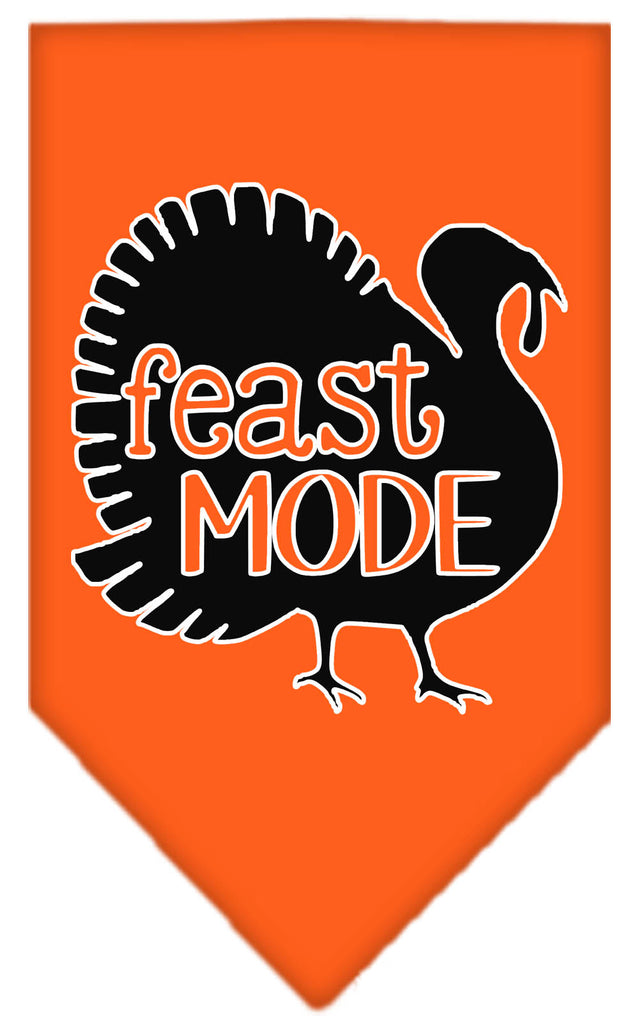 Feast Mode Screen Print Bandana Orange Small