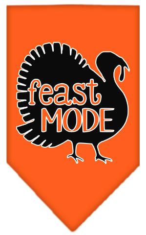 Feast Mode Screen Print Bandana Orange Small