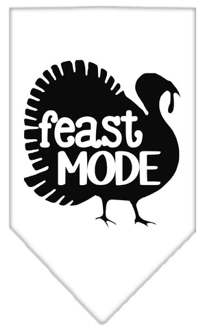 Feast Mode Screen Print Bandana White Small