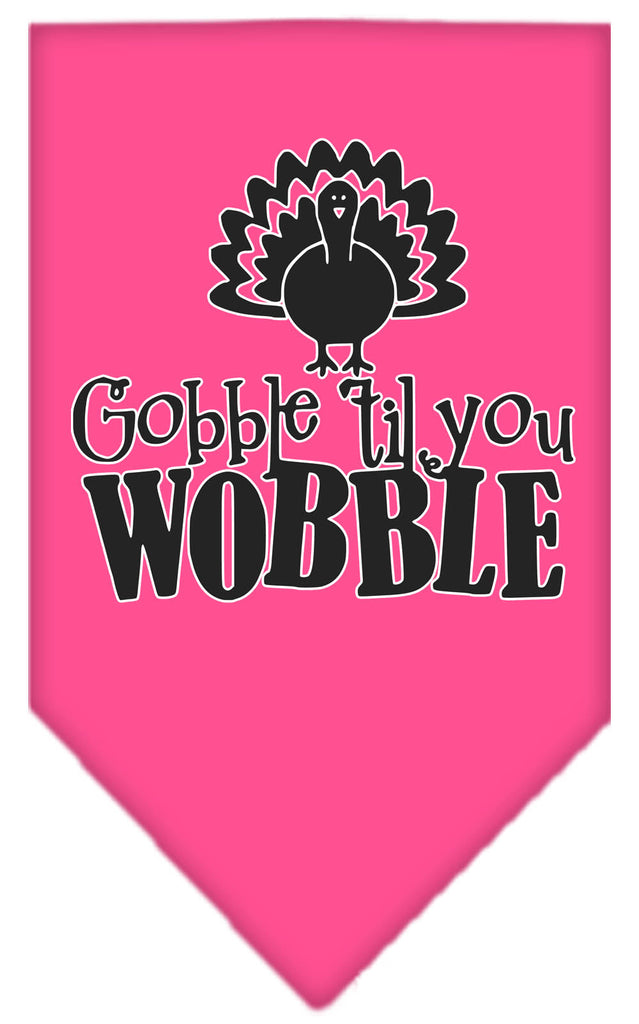 Gobble Til You Wobble Screen Print Bandana Bright Pink Large