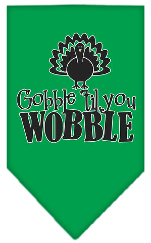 Gobble Til You Wobble Screen Print Bandana Emerald Green Large