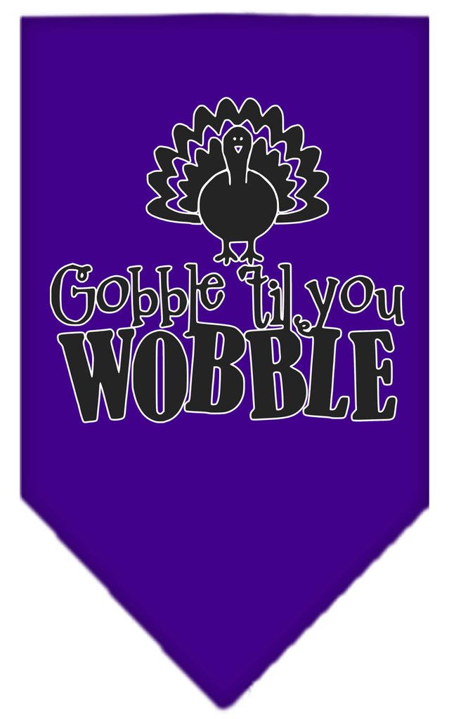 Gobble Til You Wobble Screen Print Bandana Purple Large