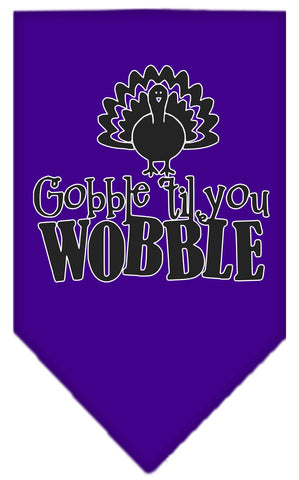 Gobble Til You Wobble Screen Print Bandana Purple Large