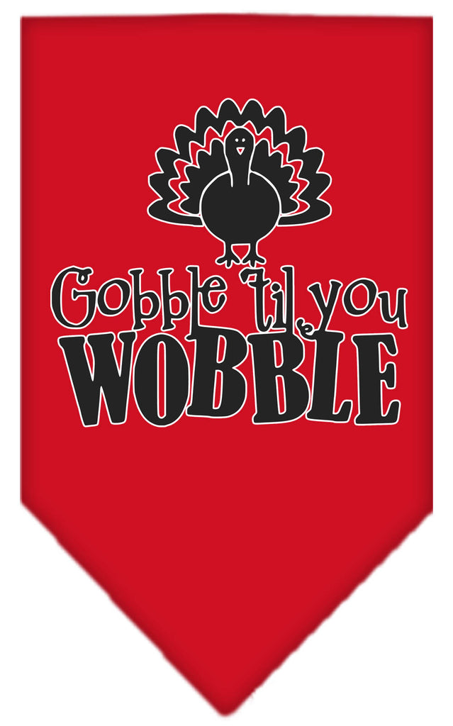 Gobble Til You Wobble Screen Print Bandana Red Large