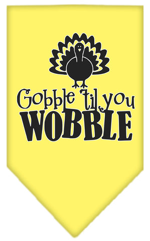 Gobble Til You Wobble Screen Print Bandana Yellow Large