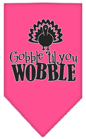 Gobble Til You Wobble Screen Print Bandana Bright Pink Small