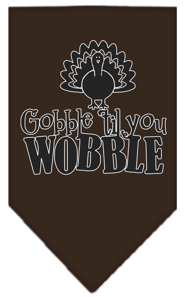 Gobble Til You Wobble Screen Print Bandana Cocoa Small