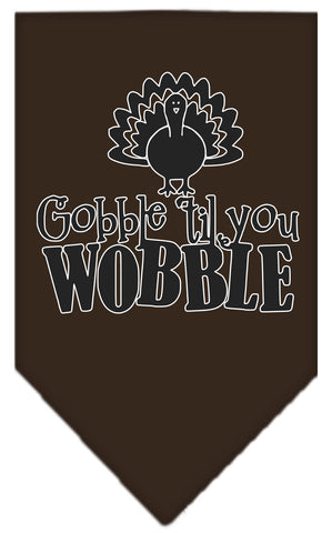 Gobble Til You Wobble Screen Print Bandana Cocoa Small