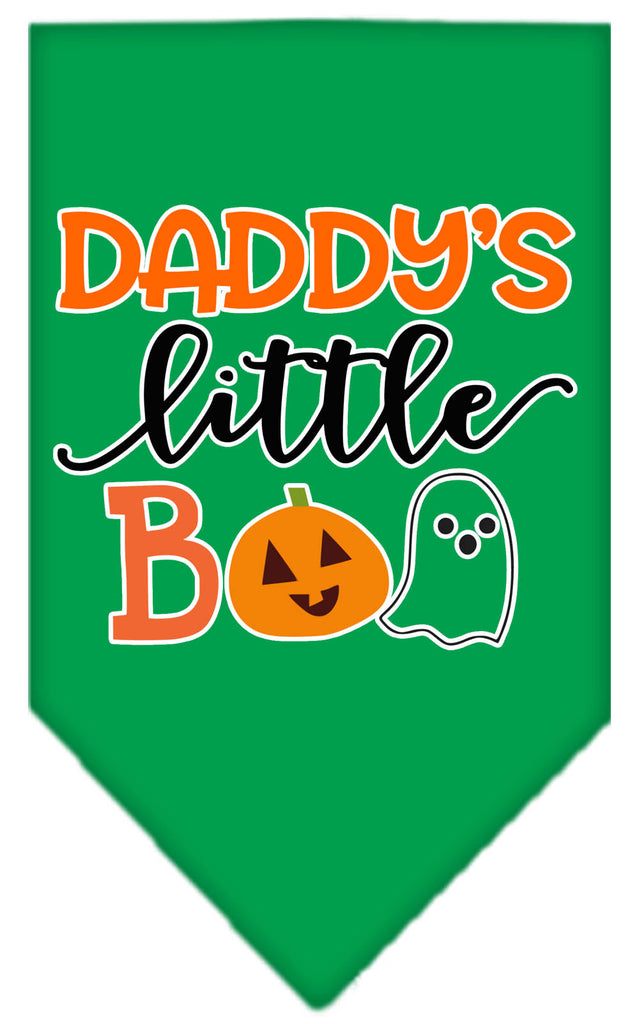 Daddy's Little Boo Screen Print Bandana Emerald Green Large