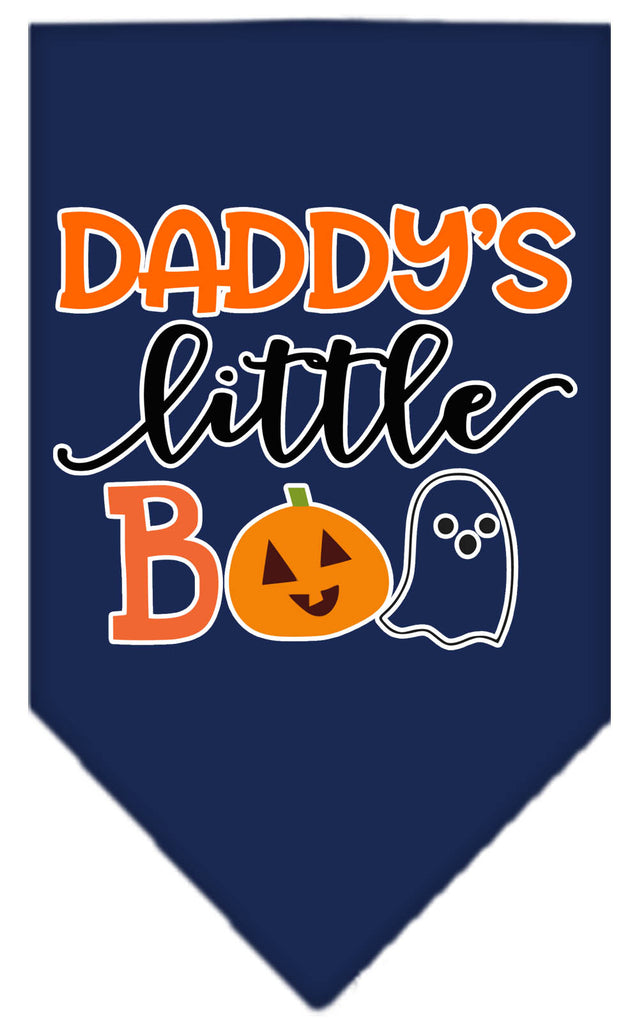 Daddy's Little Boo Screen Print Bandana Navy Blue Large