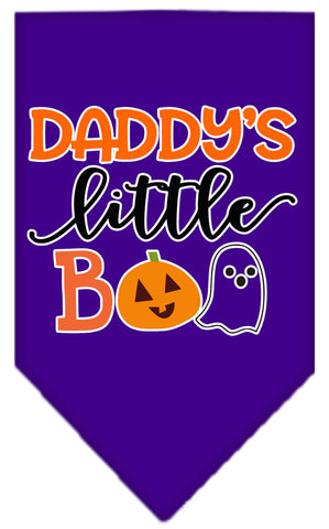 Daddy's Little Boo Screen Print Bandana Purple Large