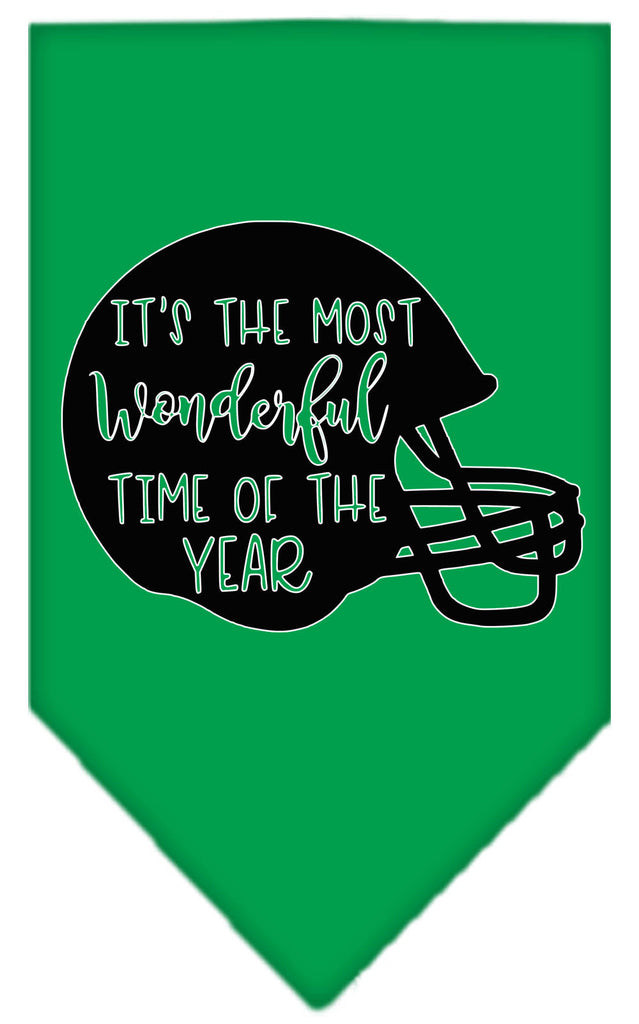 Most Wonderful Time Of The Year (football) Screen Print Bandana Emerald Green Large