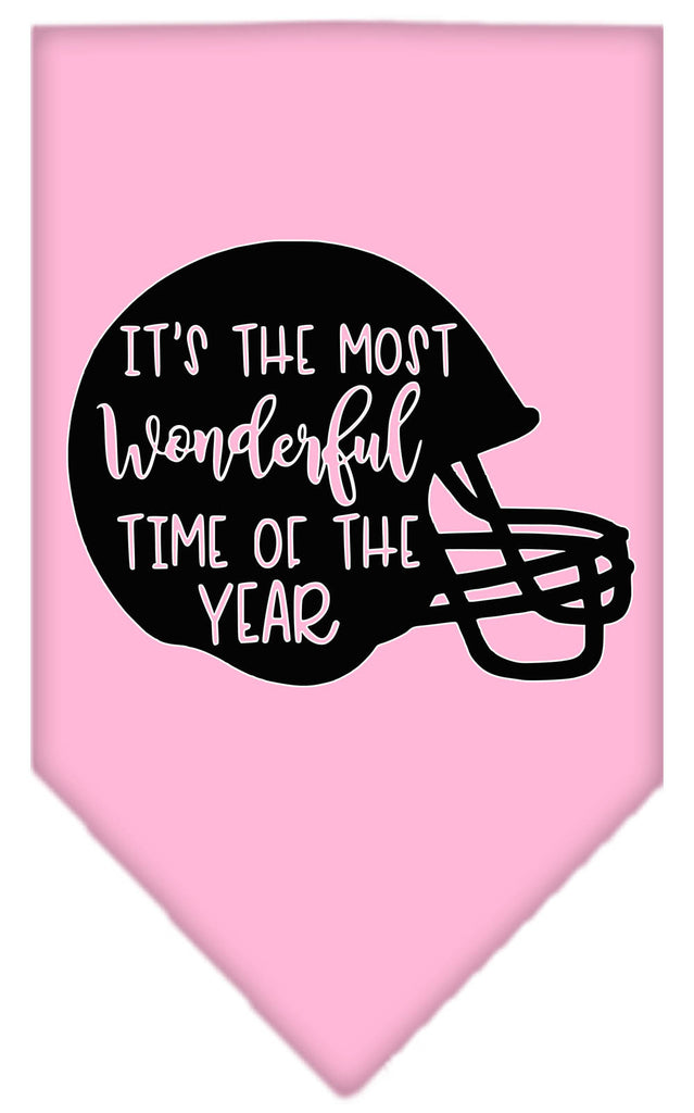 Most Wonderful Time Of The Year (football) Screen Print Bandana Light Pink Large